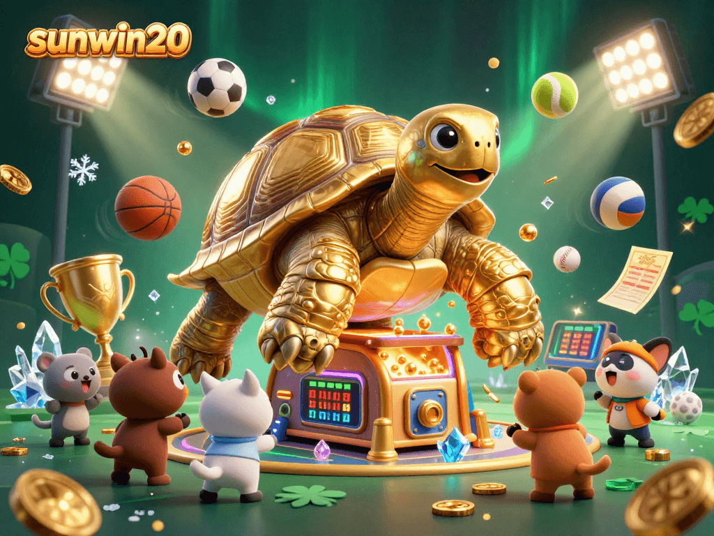 Experience sunwin20 with an engaging, vibrant 3D casino scene filled with excitement and dynamic elements.