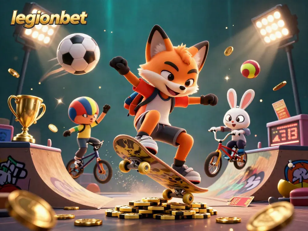 Experience the thrill of legionbet with an animated scene showcasing gaming action and dynamic characters.