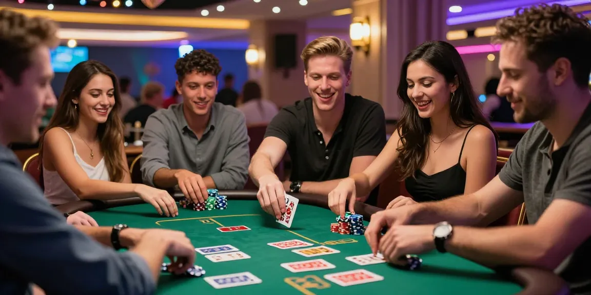 Exciting gaming moment at rokok88 casino with friends celebrating a win.