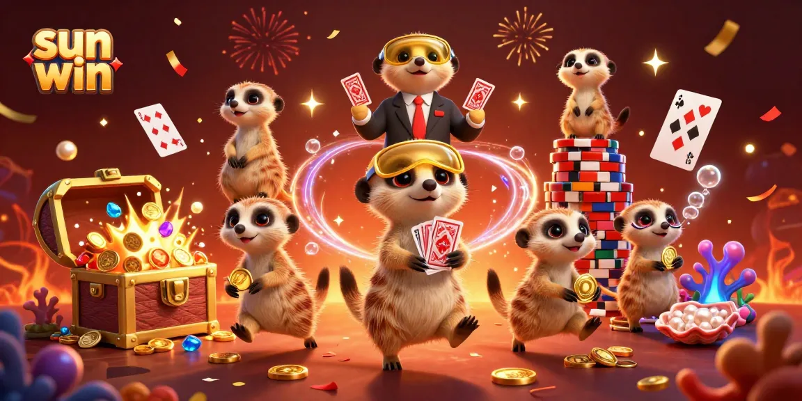 Experience the thrill of sun win with meerkats managing a lively casino surrounded by treasures.