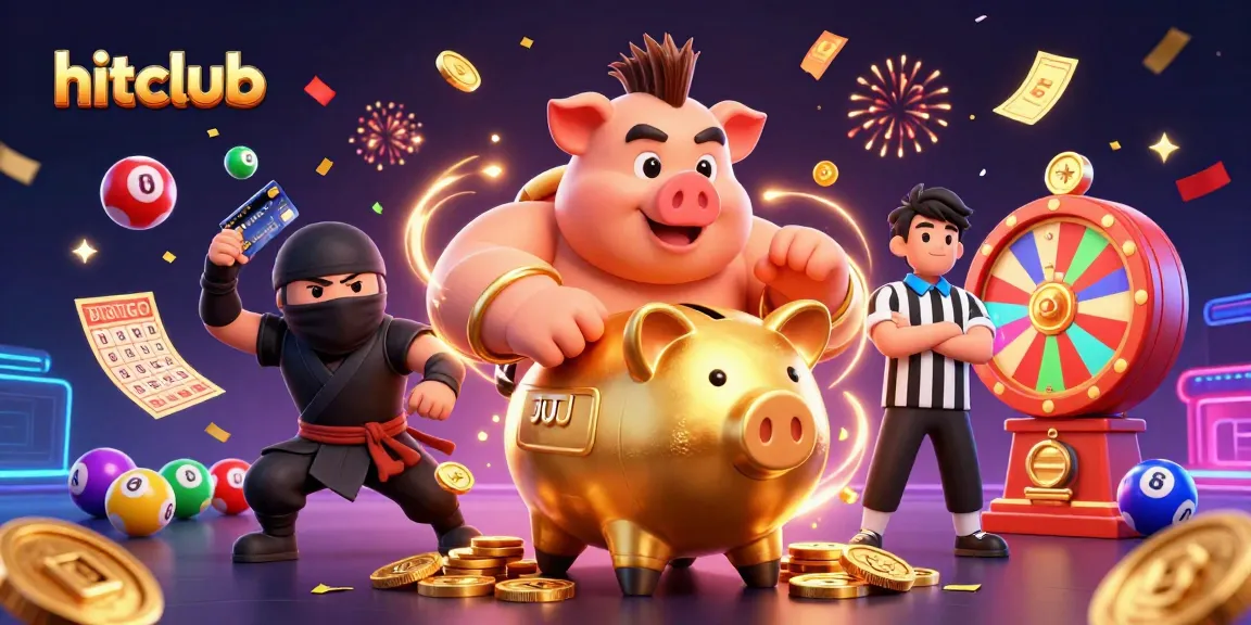 Experience exciting gaming with hitclub as characters celebrate winning moments in a vibrant casino scene.